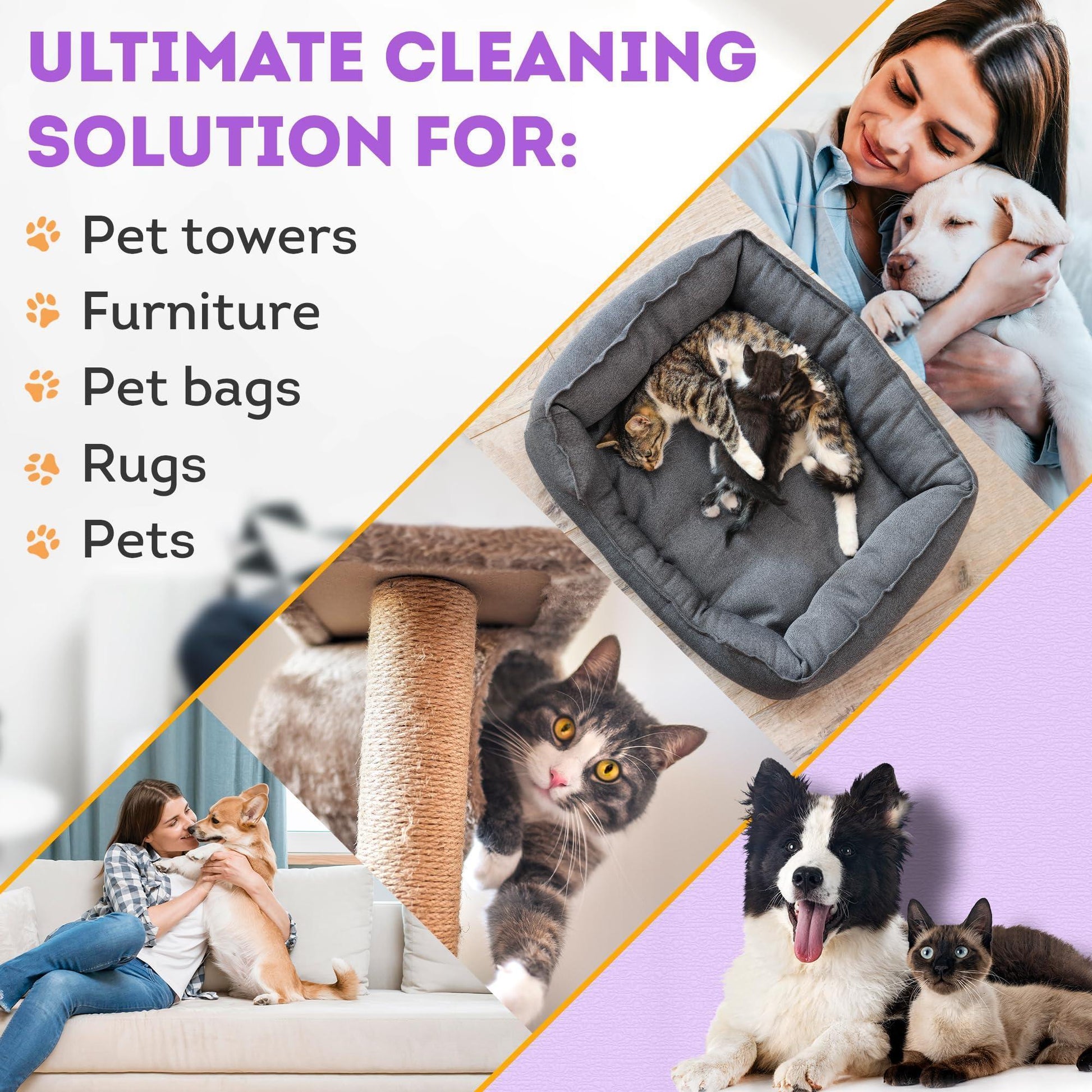 Pet Hair Remover for Furniture Cat and Dog Fur Remover Tool Reusable Lint Cleaner with Copper Teeth Cutters and Wooden Handle Metal Pet Hair Removal Tool for Carpet Portable Couch Cleaner